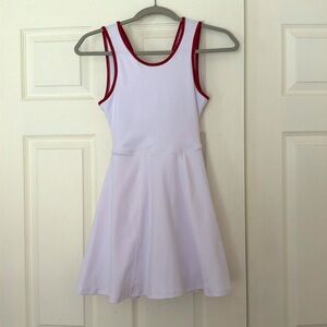 Sweet Honey white tennis dress with red trim twist back detail size 12